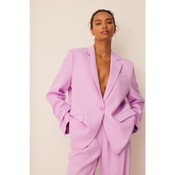 NWT NA-KD x Romee Strijd Oversized Blazer Light Pink Women's Size 38 / Small 6 - Picture 4 of 16